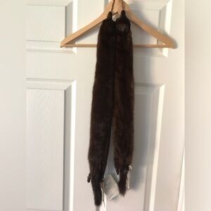 NWT Vintage mink collar scarf. Retro fur scarf collar, Full body mink.
